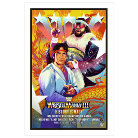 WrestleMania III Ricky Steamboat vs Randy Savage Legendary Moments Poster