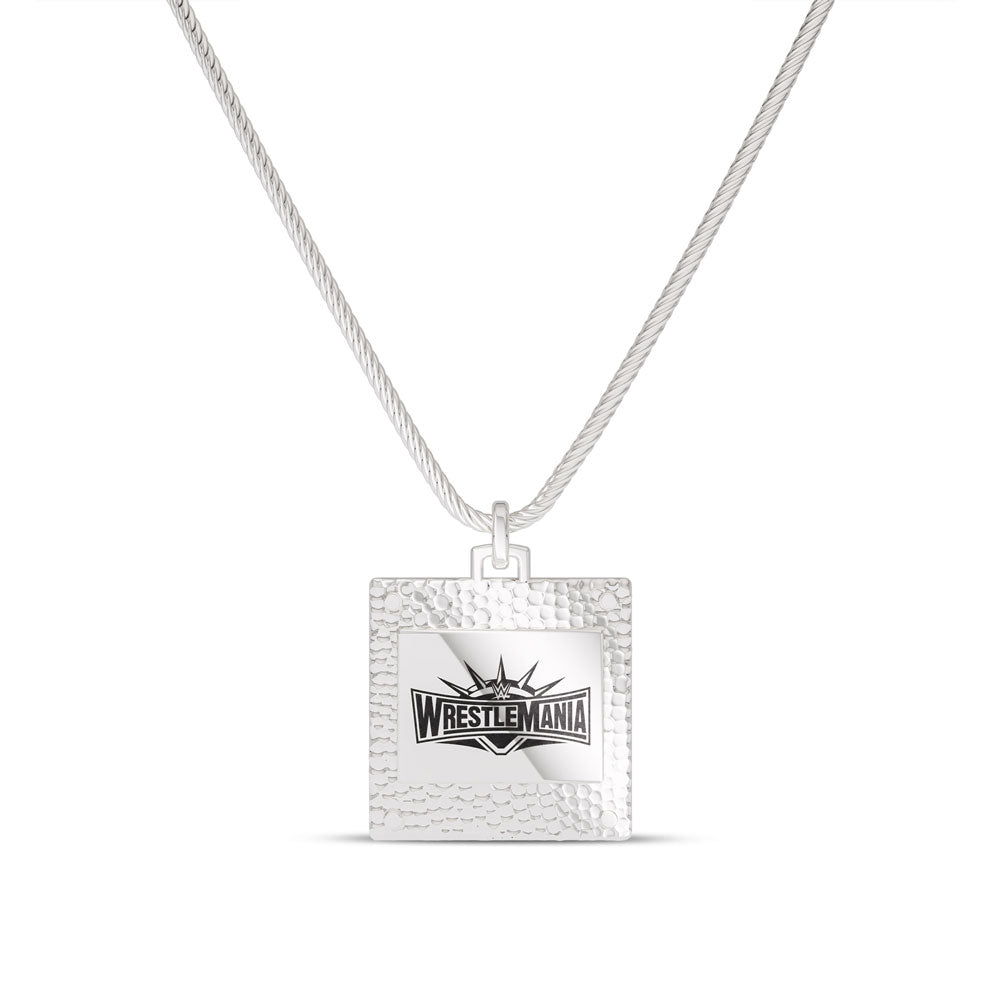 WrestleMania 35 Bixler Sqaure Pendant in Sterling Silver