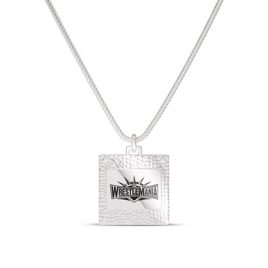WrestleMania 35 Bixler Sqaure Pendant in Sterling Silver