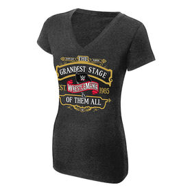 WrestleMania 36 "Grandest Stage" Women's V-Neck T-Shirt T-Shirt PW Catalog