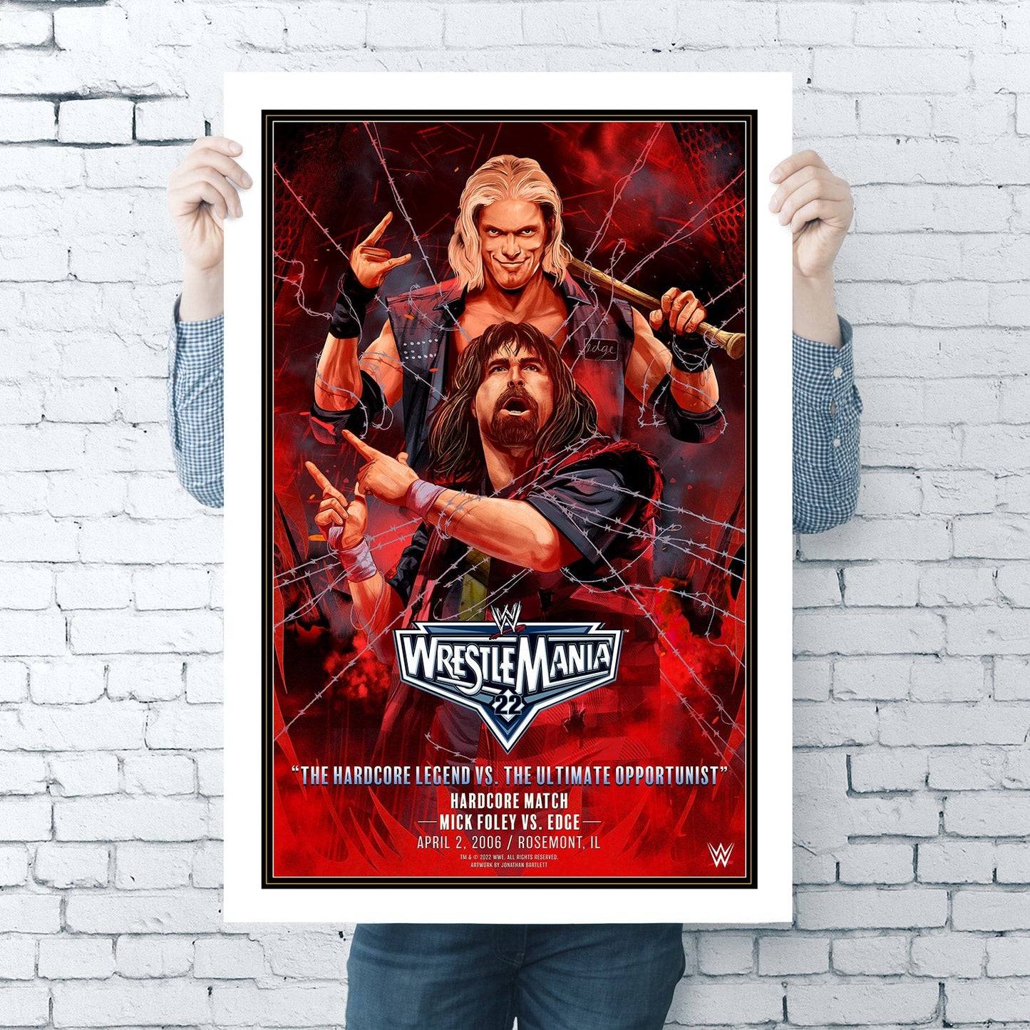 WrestleMania 22 "Hardcore Legend vs Ultimate Opportunist" 24x36 Art Poster