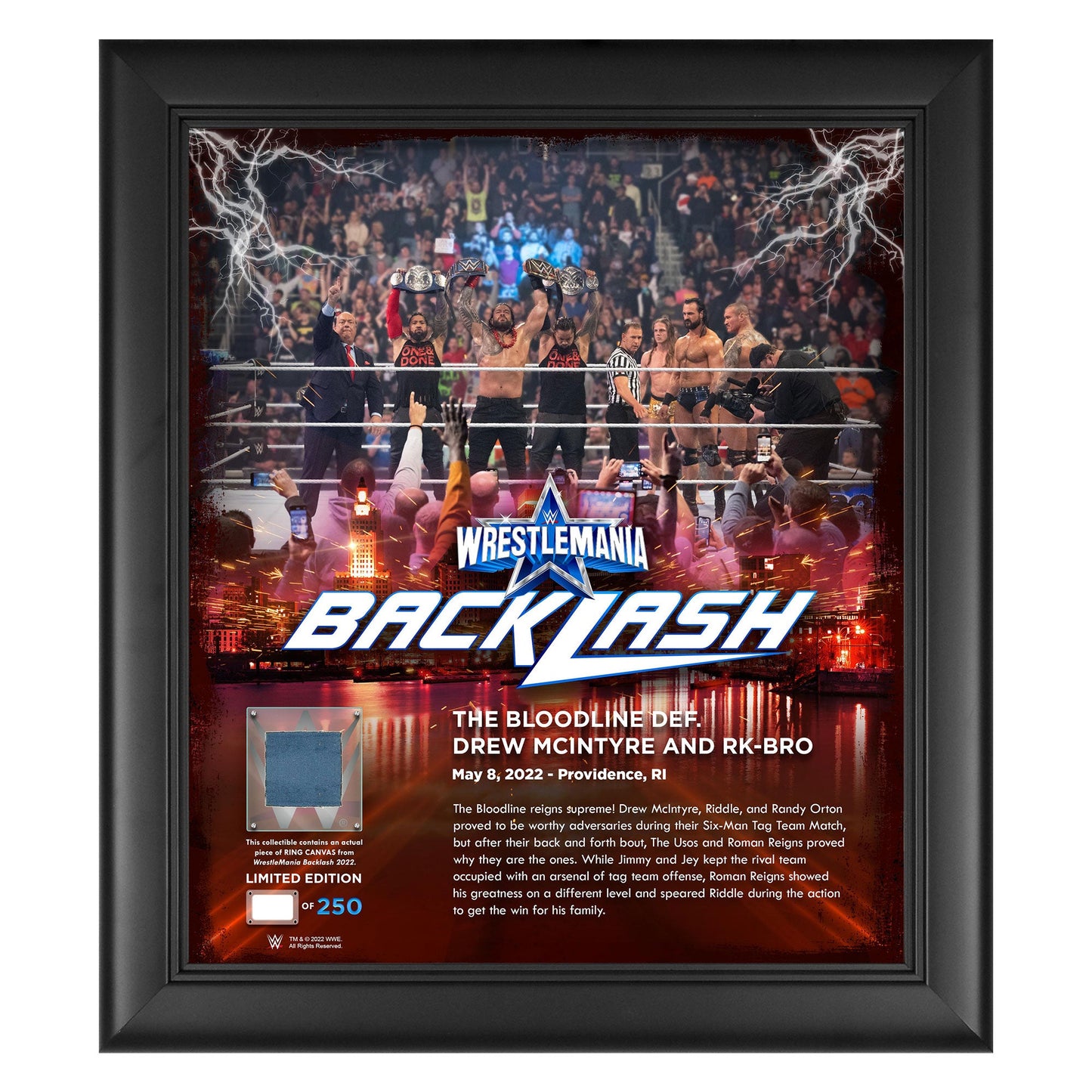 The Bloodline Backlash 2022 15x17 Commemorative Plaque