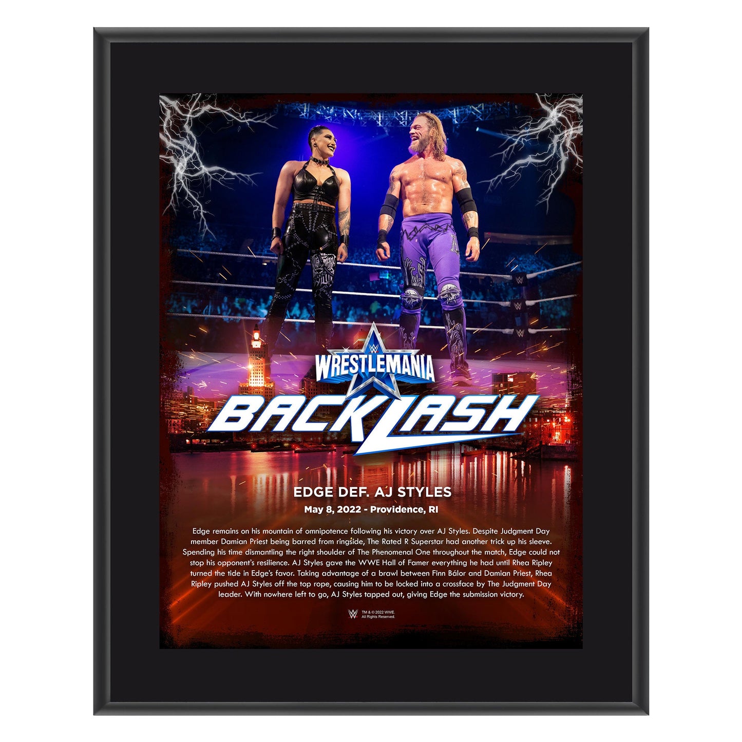 Edge Backlash 2022 10x13 Commemorative Plaque