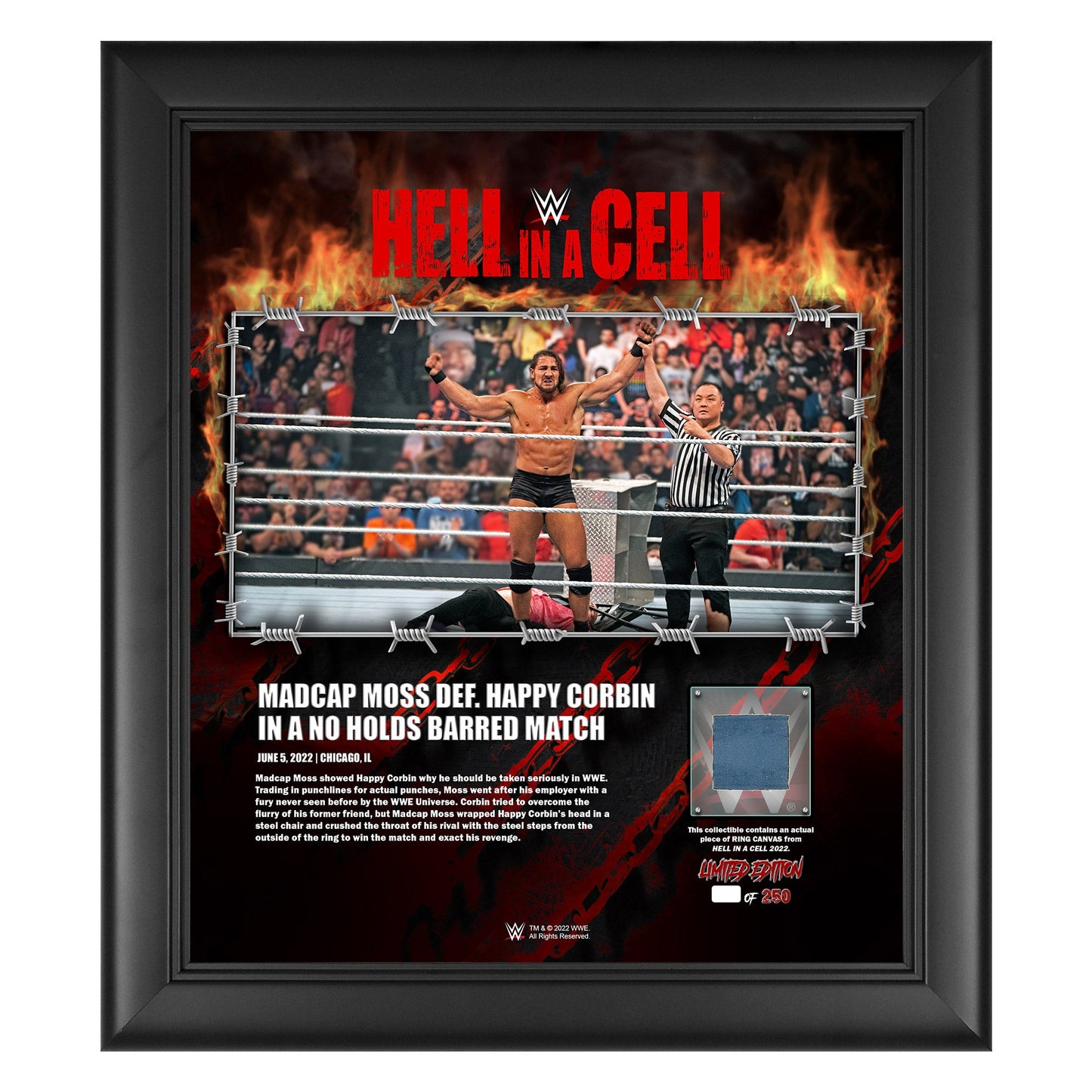 Madcap Moss Hell in a Cell 2022 15x17 Commemorative Plaque