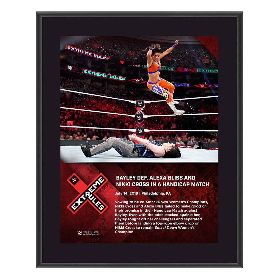 Bayley Extreme Rules 2019 10 x 13 Commemorative Plaque