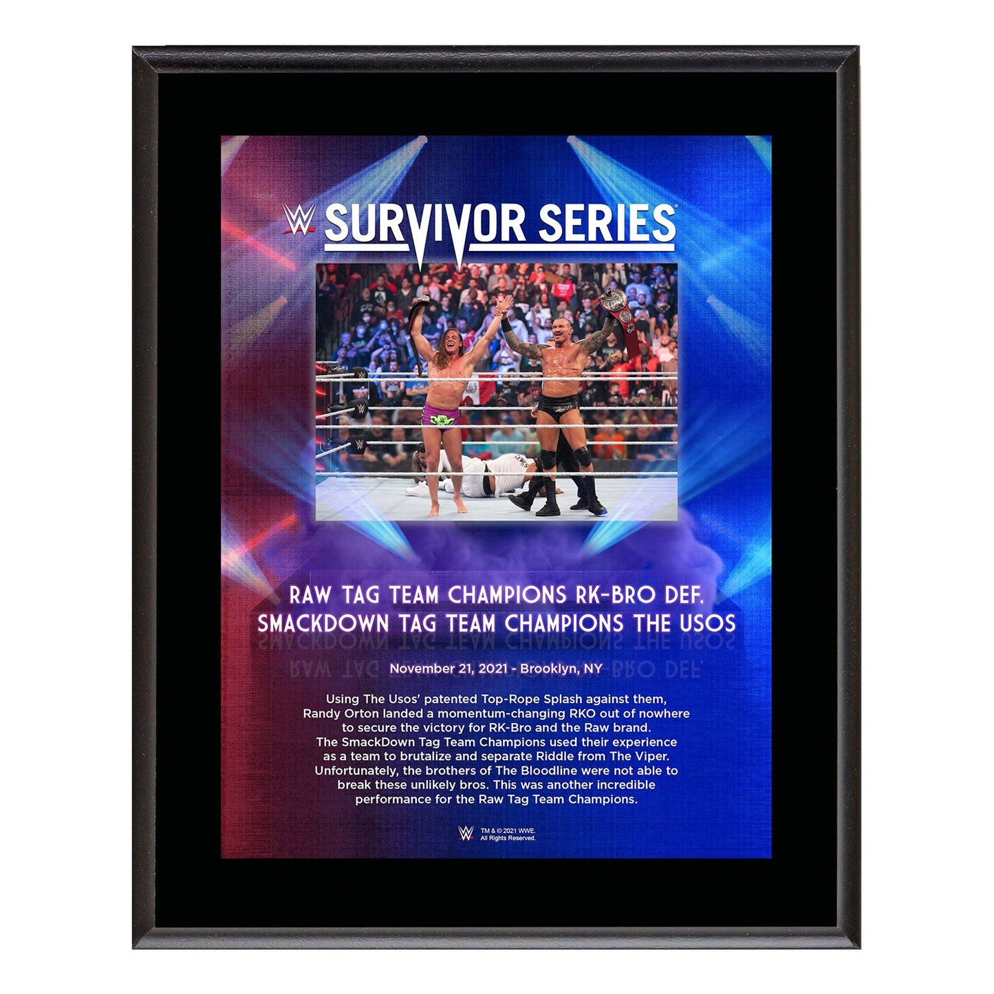 RK-Bro Survivor Series 2021 10x13 Commemorative Plaque