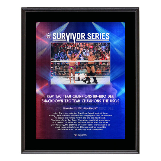 RK-Bro Survivor Series 2021 10x13 Commemorative Plaque Plaque PWcatalog