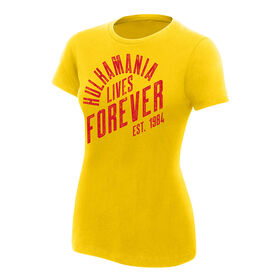 Hulk Hogan "Hulkamania Lives Forever" Women's Authentic T-Shirt T-Shirt PW Catalog