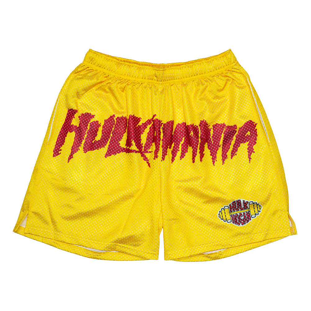 Hulk Hogan Hulkamania Yellow Chalk Line Shorts