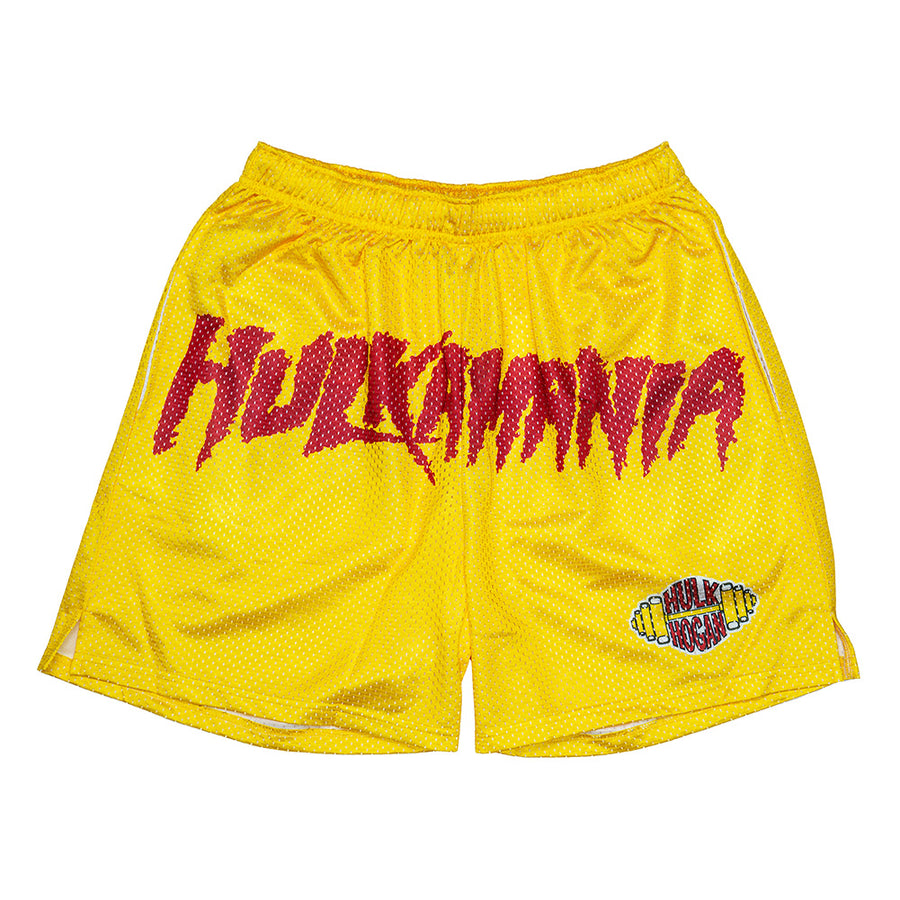 Hulk Hogan Hulkamania Yellow Chalk Line Shorts