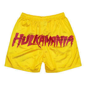 Hulk Hogan Hulkamania Yellow Chalk Line Shorts