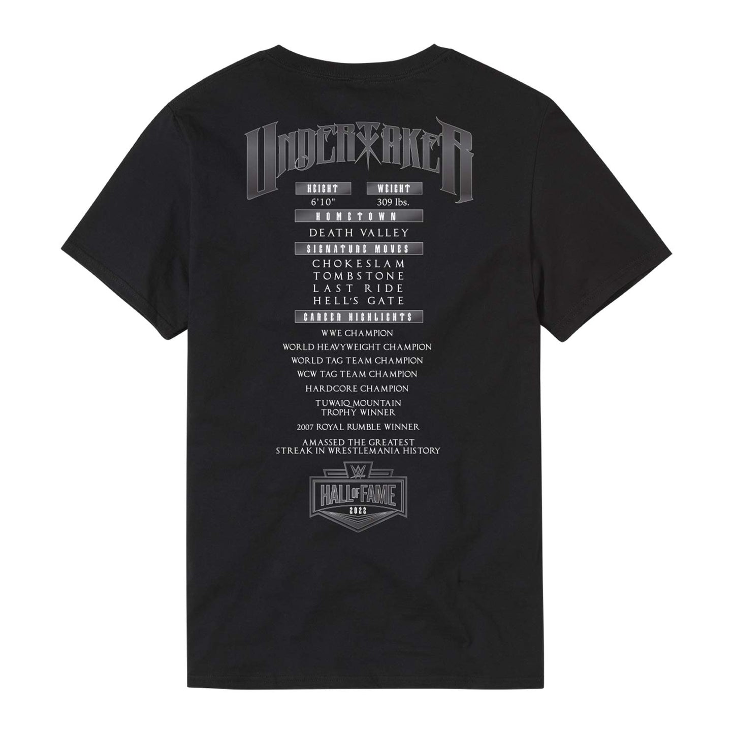 Undertaker Hall of Fame 2022 "Career Highlights" T-Shirt