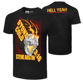 Stone Cold Steve Austin "Flaming Skull" T-Shirt T-Shirt PW Catalog