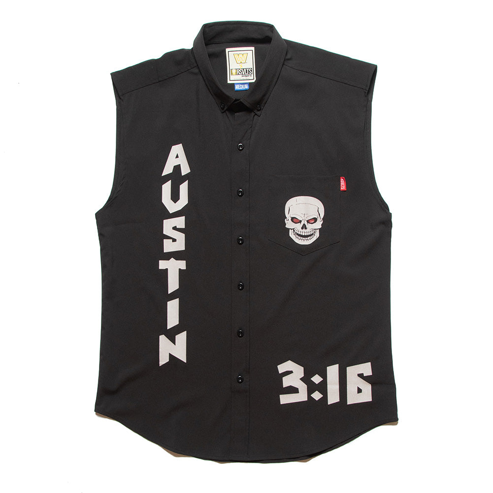 Stone Cold Steve Austin RSVLTS Sleeveless Button Down Shirt