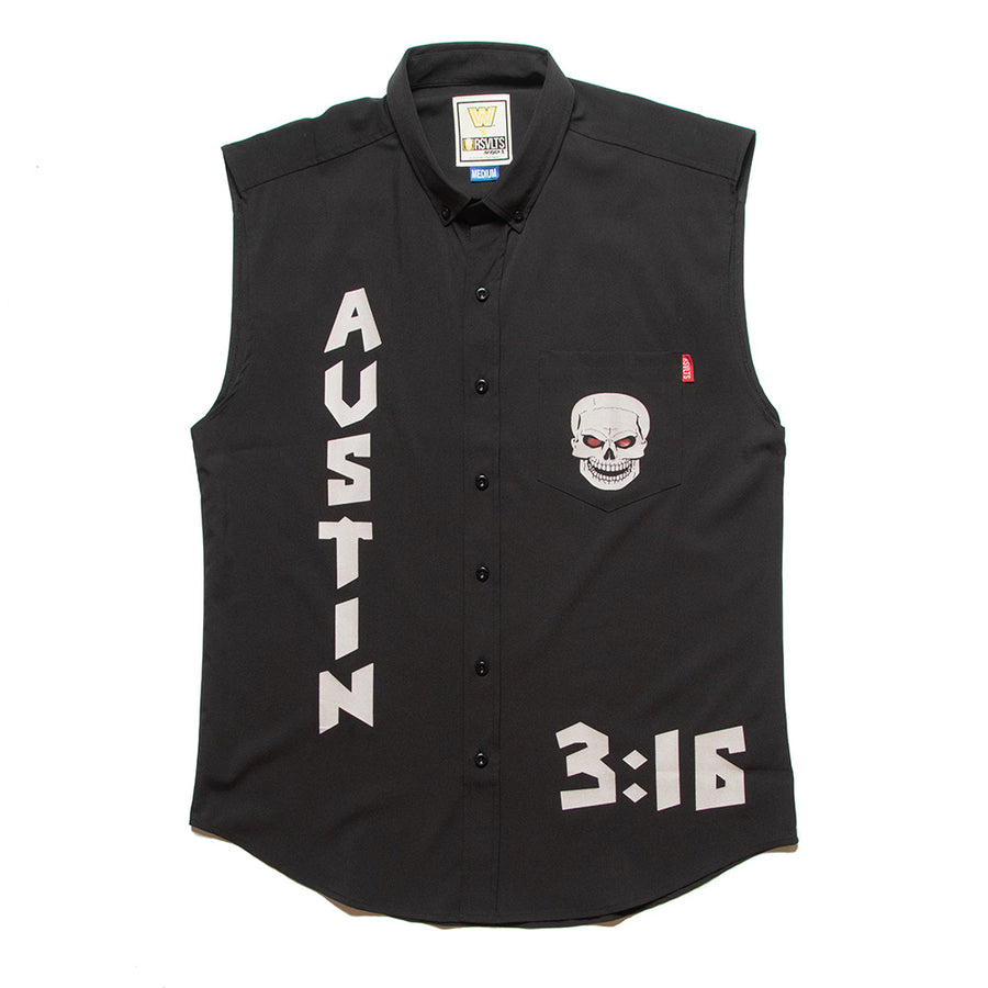 Stone Cold Steve Austin RSVLTS Sleeveless Button Down Shirt