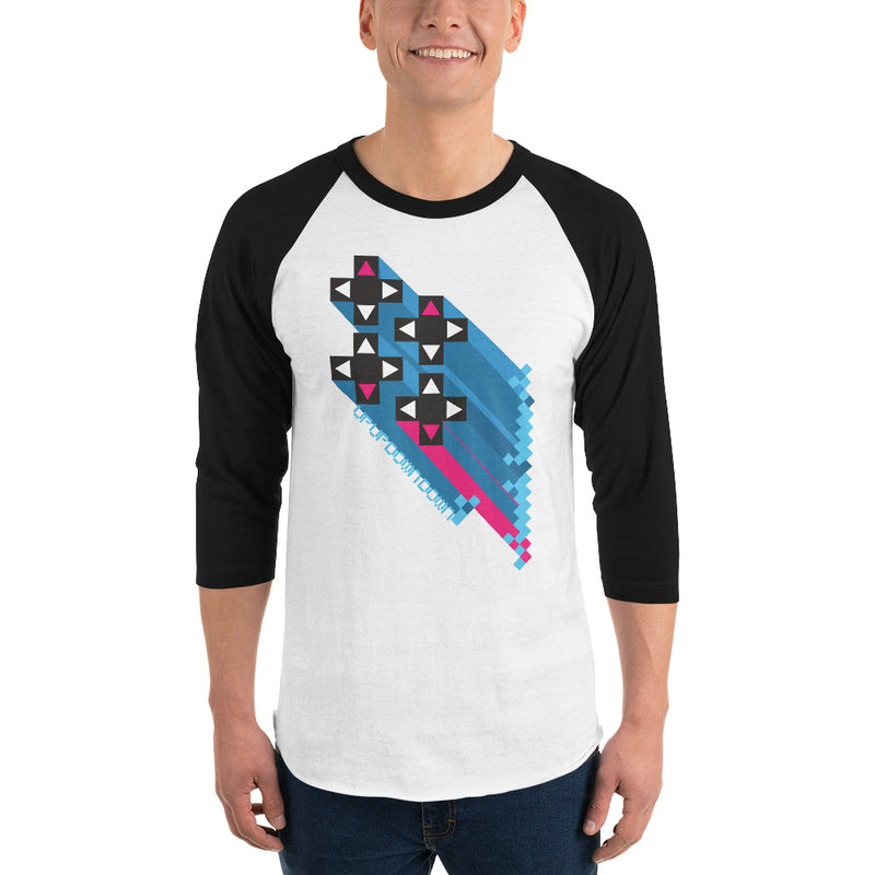 Xavier Woods "Up Up Down Down" 3/4 Sleeve Raglan Shirt