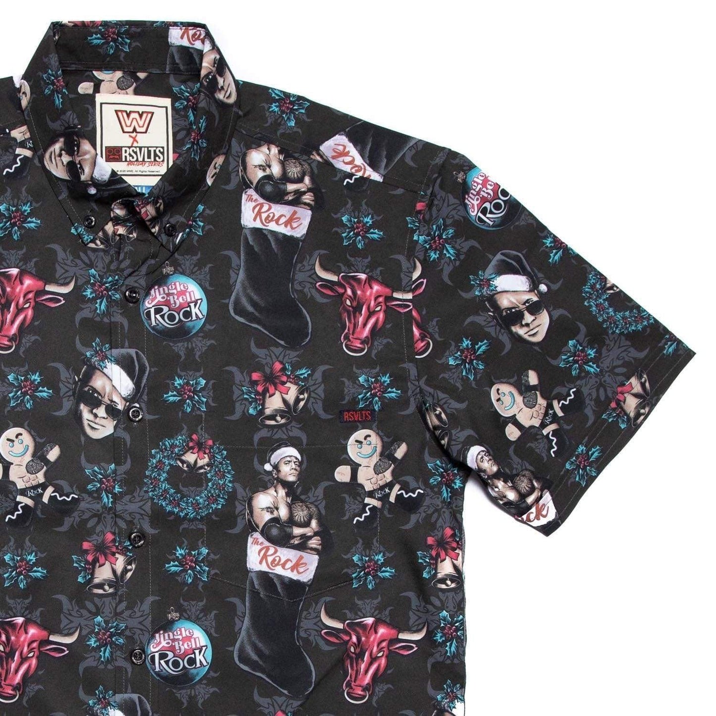 The Rock "Jingle Bell Rock" RSVLTS Short Sleeve Button Down