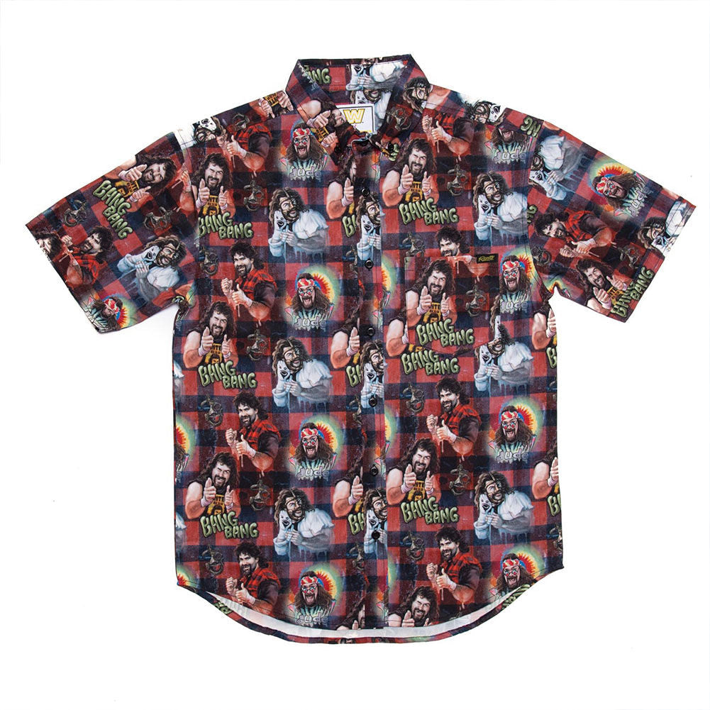 Mick Foley "Faces of Foley" RSVLTS Button Down Shirt 1