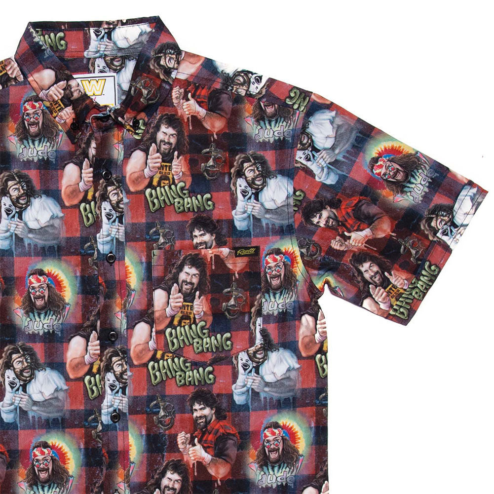 Mick Foley "Faces of Foley" RSVLTS Button Down Shirt 2