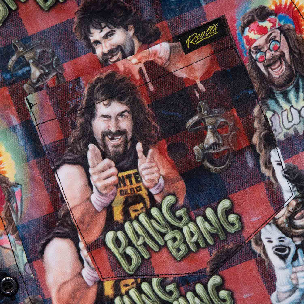 Mick Foley "Faces of Foley" RSVLTS Button Down Shirt 4