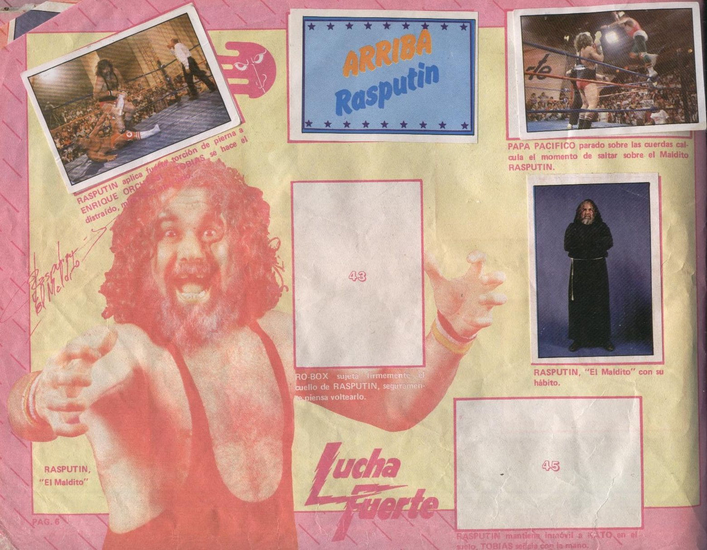 Lucha Fuerte Stickers Album From Argentina 1988 Stickers Album PW Catalog