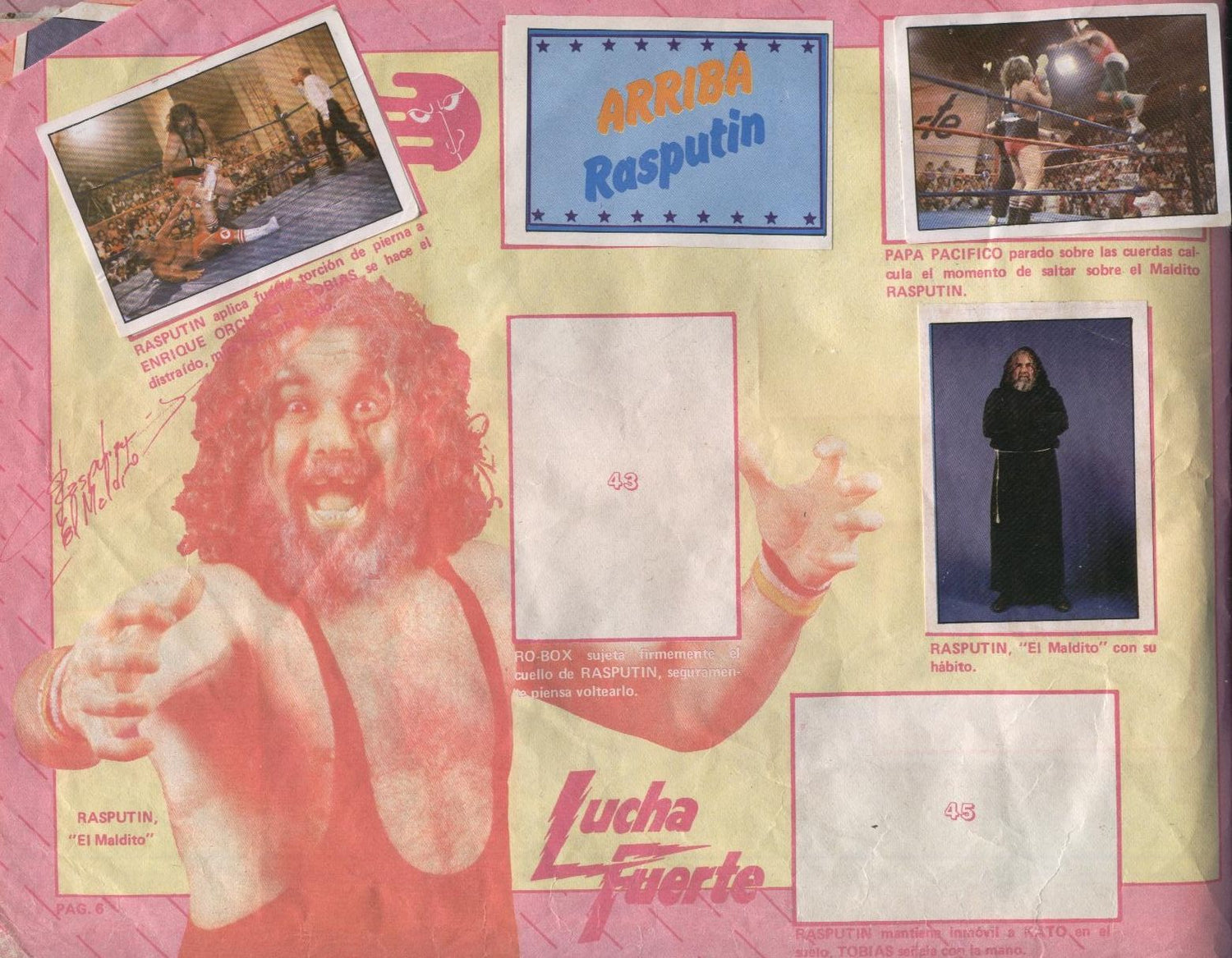 Lucha Fuerte Stickers Album From Argentina 1988 Stickers Album PW Catalog