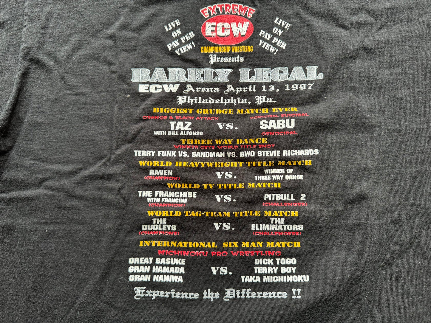 1997 ECW Barely Legal T-Shirt Pwcatalog