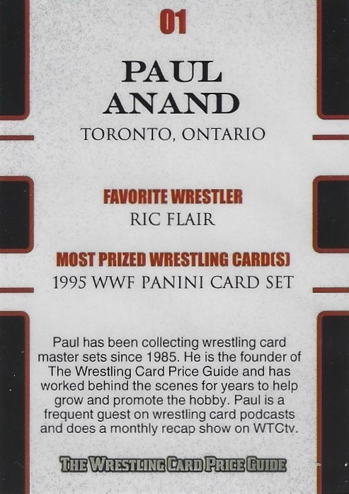 Paul Anand trading card PW Catalog