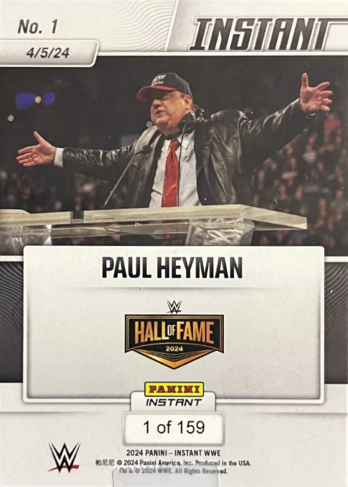 Paul Heyman – Paul Heyman Gets Inducted Into the WWE Hall of Fame trading card PW Catalog