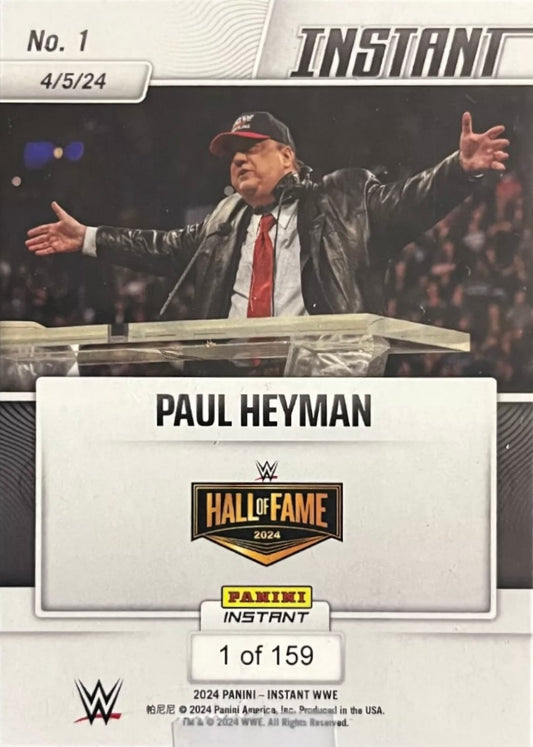 Paul Heyman – Paul Heyman Gets Inducted Into the WWE Hall of Fame trading card PW Catalog