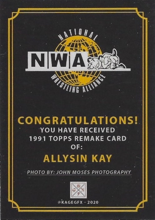Allysin KAY NWA Women’s Champion trading card PW Catalog