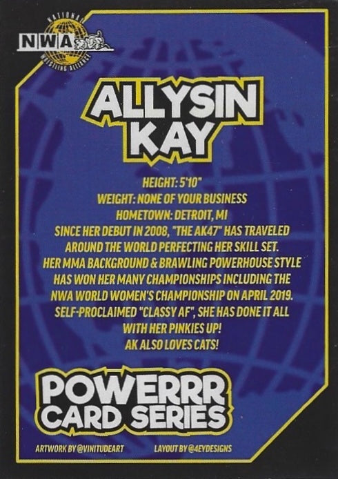 Allysin KAY trading card PW Catalog