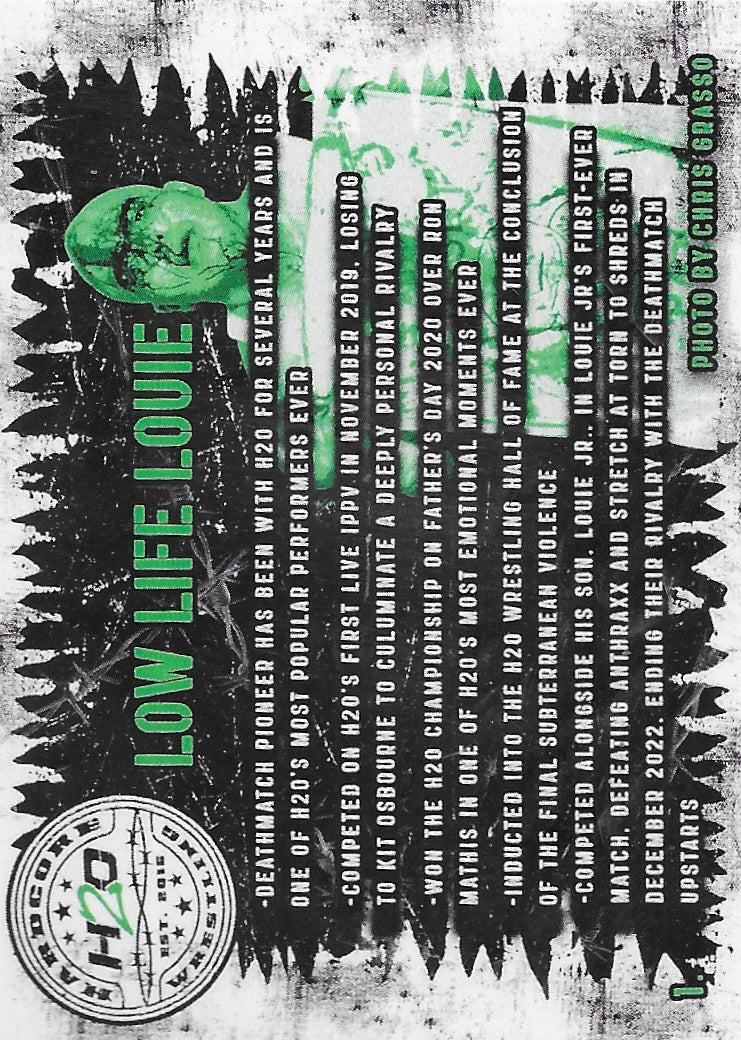 “H2O Hall of Famer” “LOW Life” Louie trading card PW Catalog