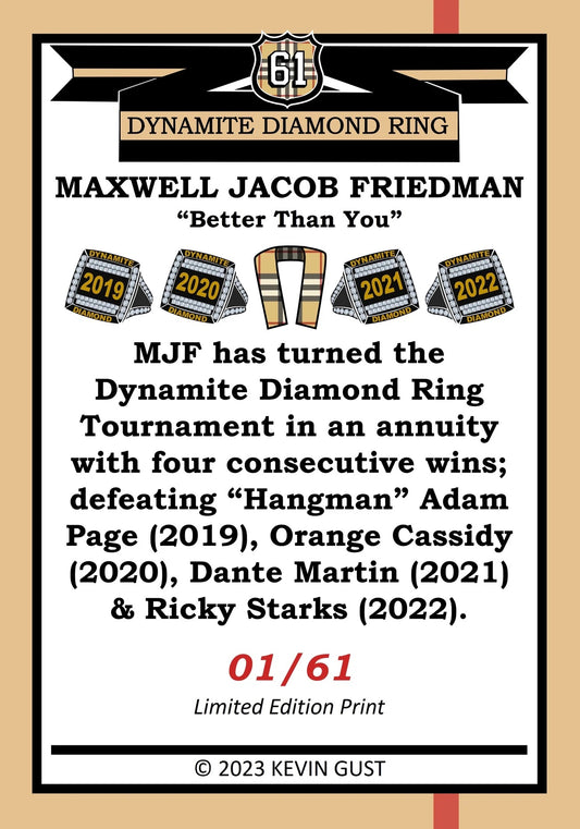 Maxwell Jacob Friedman trading card PW Catalog
