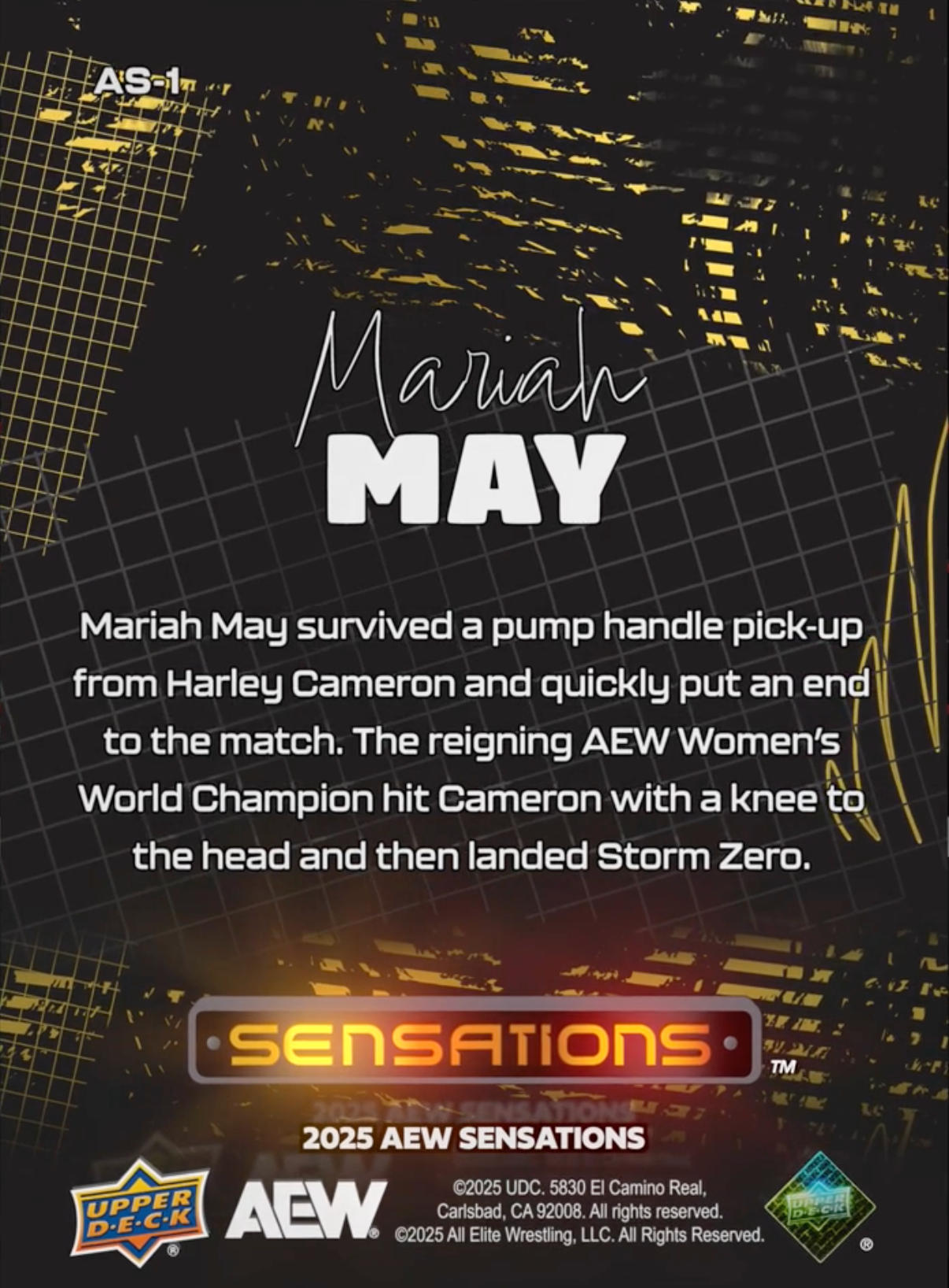 1/11/25 – Mariah MAY – Mariah MAY Defeats Harley Cameron at AEW Collision