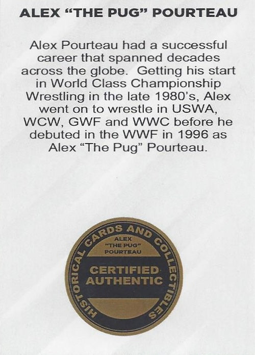 Alex “the PUG” Pourteau trading card PW Catalog