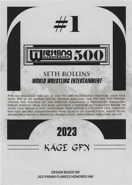 Seth “Freakin” Rollins trading card PW Catalog