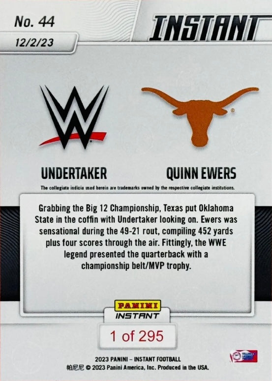 WWE Legend Undertaker / Texas Longhorns Quinn Ewers – Huge Undertaking: Ewers Nails Down Big 12 Title