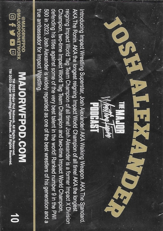 Josh Alexander trading card PW Catalog