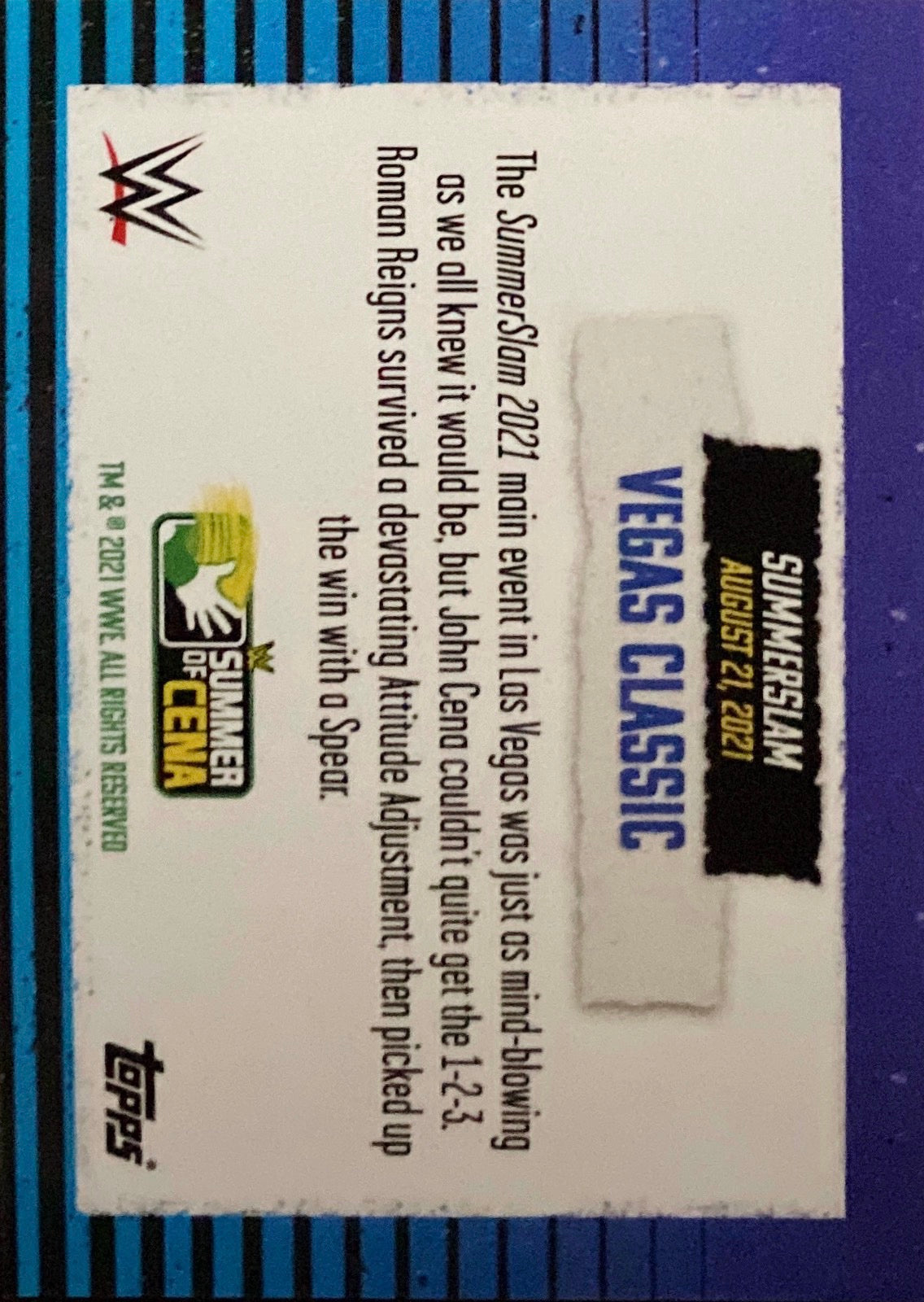 Summerslam – Vegas Classic trading card PW Catalog