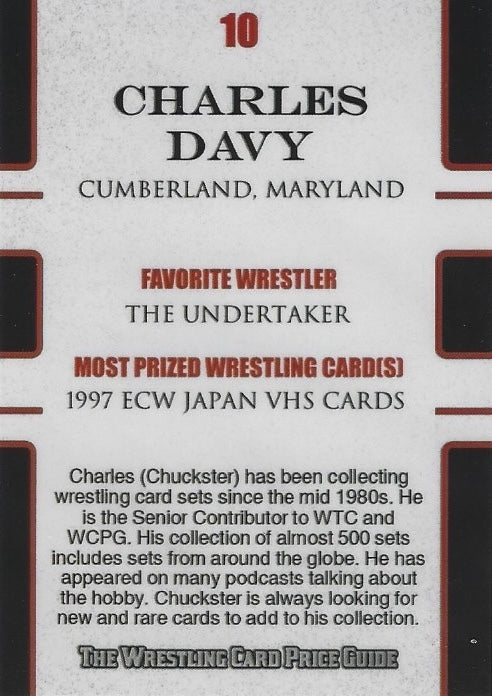 Charles Davy “Chuckster” trading card PW Catalog