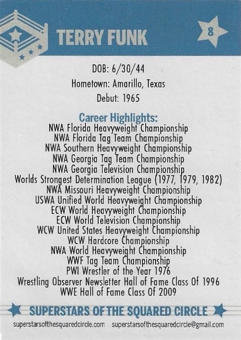 Terry Funk trading card PW Catalog