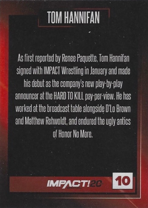 TOM Hannifan trading card PW Catalog