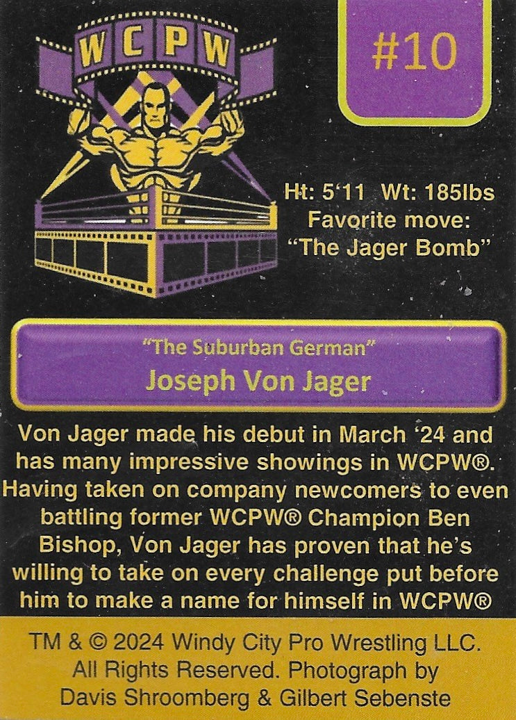 “The Suburban German” Joseph VON Jager trading card PW Catalog