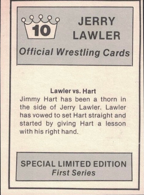 Lawler vs. Hart trading card PW Catalog