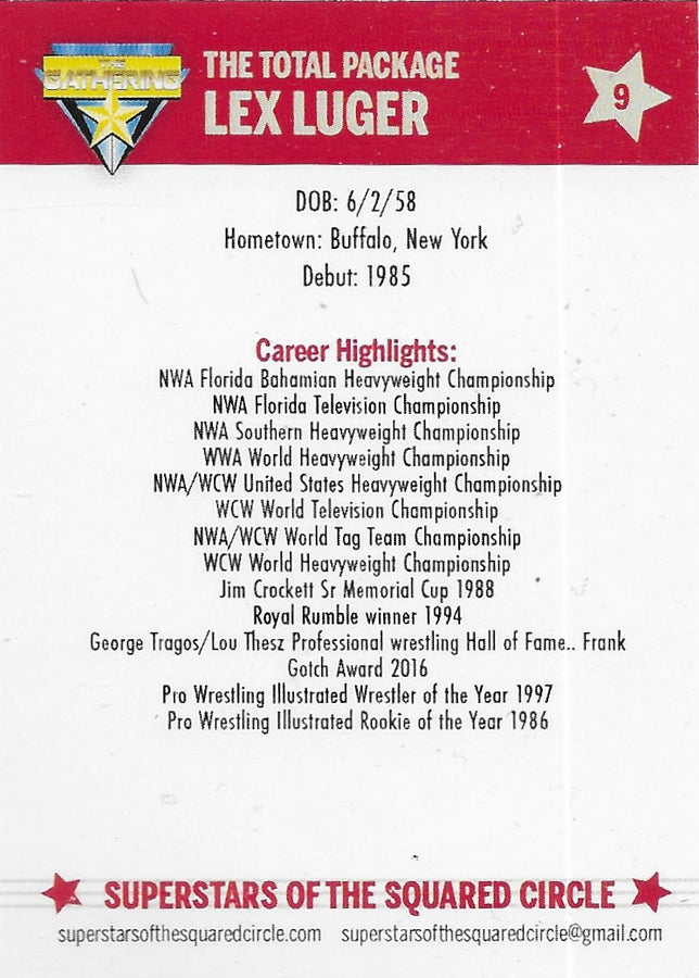 The Total Package LEX Luger trading card PW Catalog