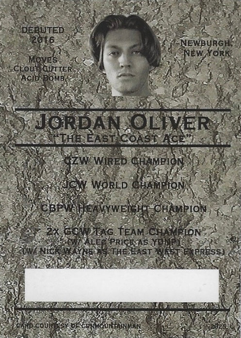 “The East Coast ACE” Jordan Oliver trading card PW Catalog