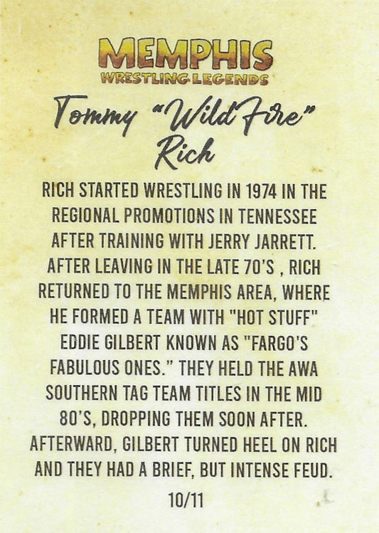 Tommy “Wildfire” Rich trading card PW Catalog