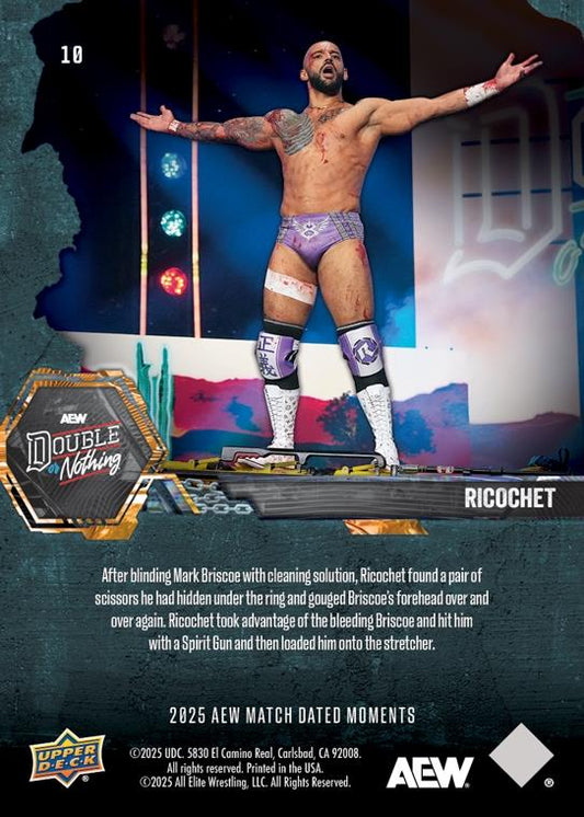 Ricochet – Ricochet Uses a Pair of Scissors to Get the Win Over Mark Briscoe in a Stretcher Match trading card PW Catalog