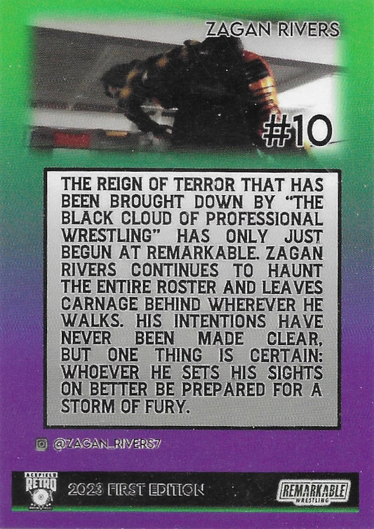 “The Black Cloud of Professional Wrestling” Zagan Rivers trading card PW Catalog